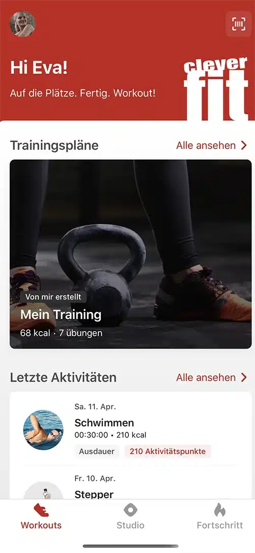 Deine digitalen Trainingspläne machen es dir ganz einfach, dein Workout strukturiert durchzuziehen.